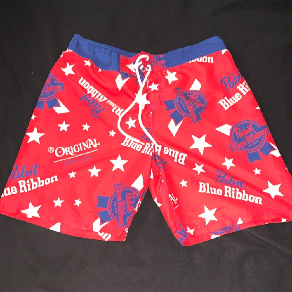 Mens Blue Ribbon Swim Trunks Never Worn